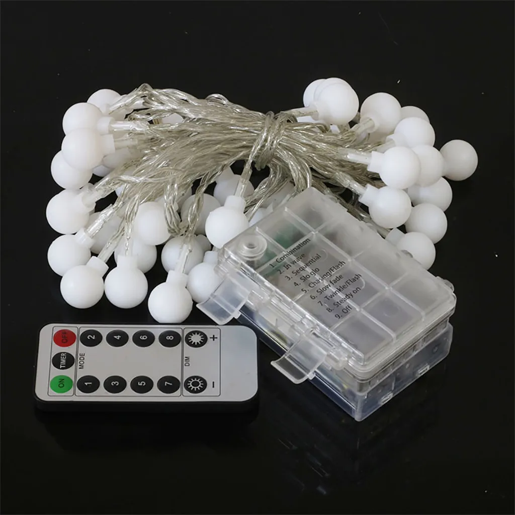 

Fairy LED String Lights Christmas Round Ball Blubs Wedding Party Lamp 100LED 10M Light Chain Fairy Birthday Party Gift Dropship