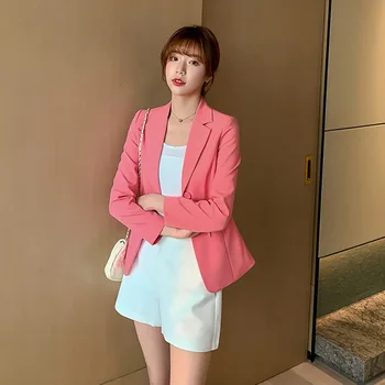 

Women Casual Long Sleeve Solid Color Business Lady Jacket 2020 New Spring Autumn Pocket Office Lady Coat Elegant Blazers Female
