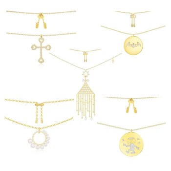 

2020 New High-quality Gold-colored Zircon Dancing Robot Bat Pearl Tassel Bracelet Series Original Female Fashion Jewelry Gift