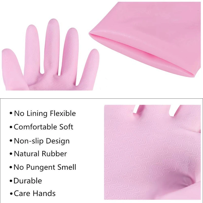 Резиновые перчатки-латексные кухонные чистящие перчатки бытовые водонепроницаемые для мытья посуды жизни большой(3-Pack