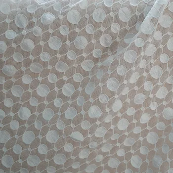 

White 4 Ways Stretch Lace Fabric Polka Dots lace fabric Dotted Wedding Bridal Lace Tulle Vintage Elastic Lace Fabric by the Yard