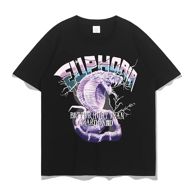 Euphoria Snake Graphic Tee Mens Short Sleeve Cotton Tshirt Plus Size Tops -  T-shirts - AliExpress