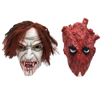 

Scary Grimace Mask Latex Zombie Mask With Hair Party Horror Long Hair Ghost Masks Props Party Costumes Hot sale.