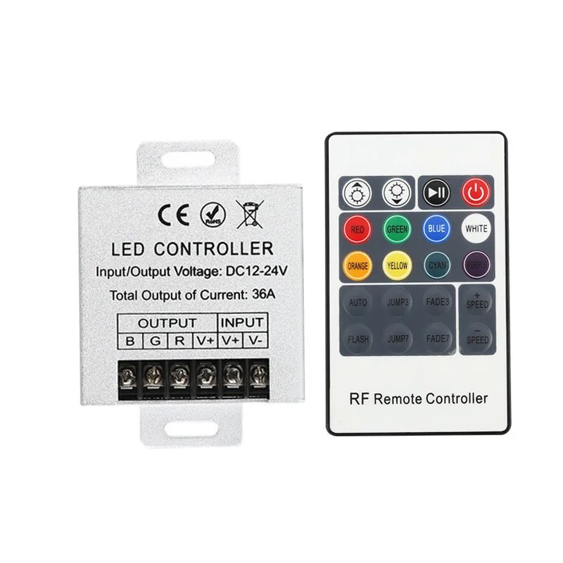 

12 V-24 V Low Voltage RF20 Key Aluminum Case LED Controller 5V Light Belt Lighting Chain Lamp Remote Control RGB Controller