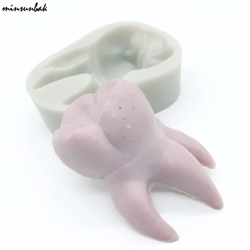 Minsunbak 3D большой зуб Силиконовая Форма Жевательной Резинки ручной работы мыло
