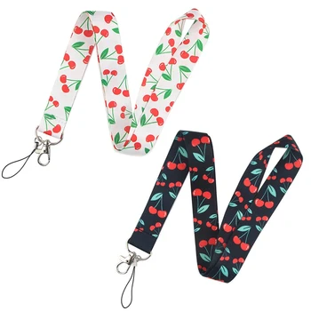 

Cherry Fruit Cute Lanyard Keychain Lanyards For Key Badges ID Cell Phone Rope Neck Straps Accessories Gifts