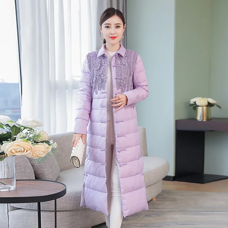 

FS6555 @ 2018 Autumn And Winter New Style Handmade Crochet down Jacket Cotton-padded Clothes WOMEN'S Dress Mid-length over-the-K