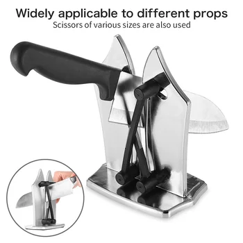 

Triple-Action Tungsten Carbide Kitchen Knife Sharpener Adjustable Spring-Action Bars With Non-Slip Base Professional Sharpener