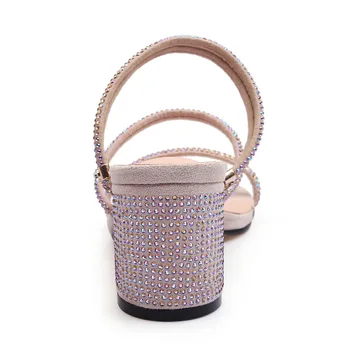 

2019 New IELTS Run Rough Heel One Shoe Two Pairs of Double-purpose Water Drill Sandals Middle Heel Fairy Wind Roman Women Shoes