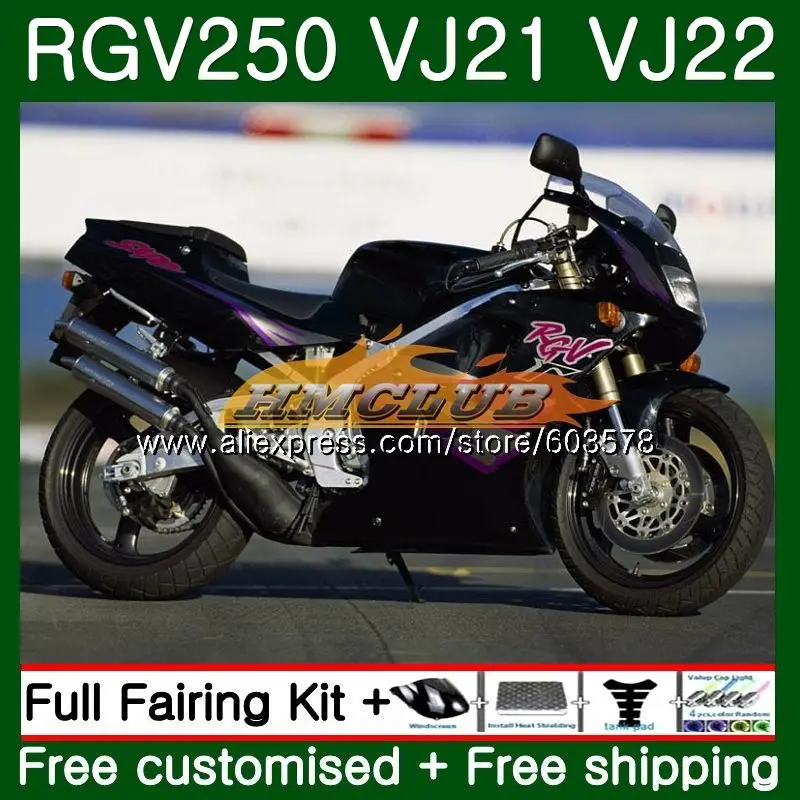 RGV-250 для SUZUKI SAPC VJ21 RGV250 88 89 90 91 92 93 17CL. 108 VJ22 RGV 250 1988 1989 1990 1991 1992 1993 глянцевый черный обтекатели - Цвет: No. 1