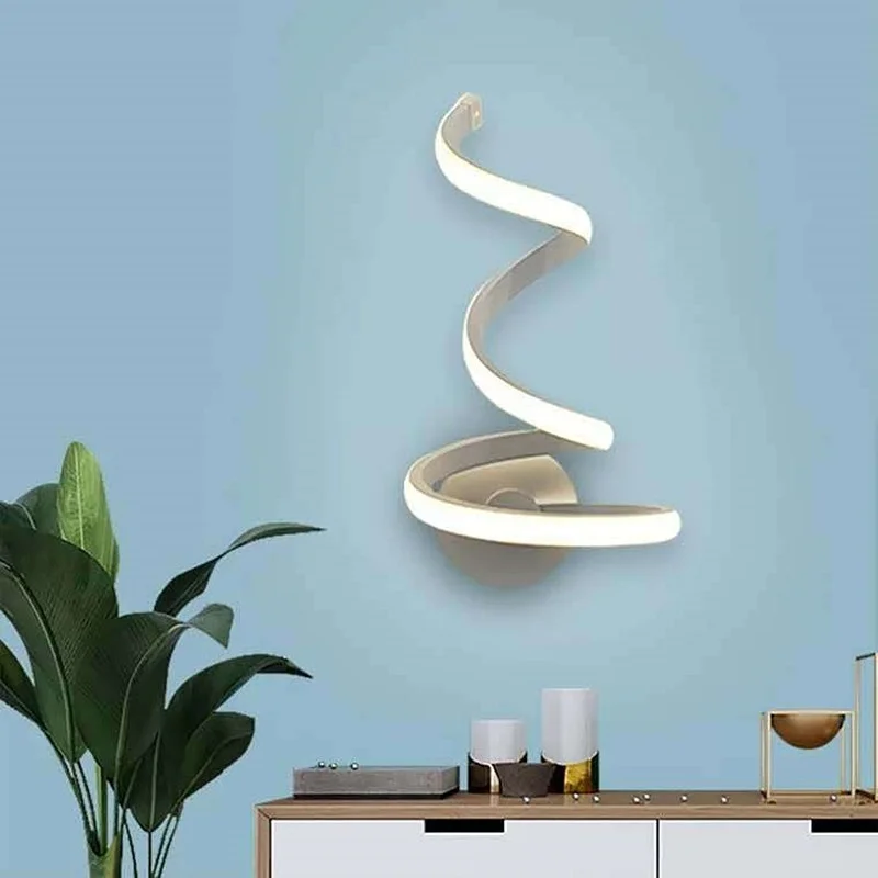 

Wave Shape LED Wall Light Minimalist Wall Lamps Living Room Bedroom Bedside LED Sconce black white Lamp Aisle Lighting Decor