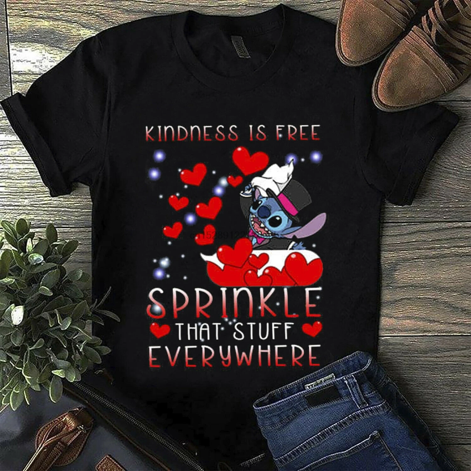 Stitch Kindness Is Free Sprinkle That Stuff Everywhere Men Black T Shirt S 4xl T Shirts Aliexpress