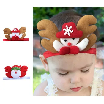 

Christmas Cartoon Children Headwear Baby Turban Headband Carnival Children Dress up Deer Antlers Snowman Baby Headwrap