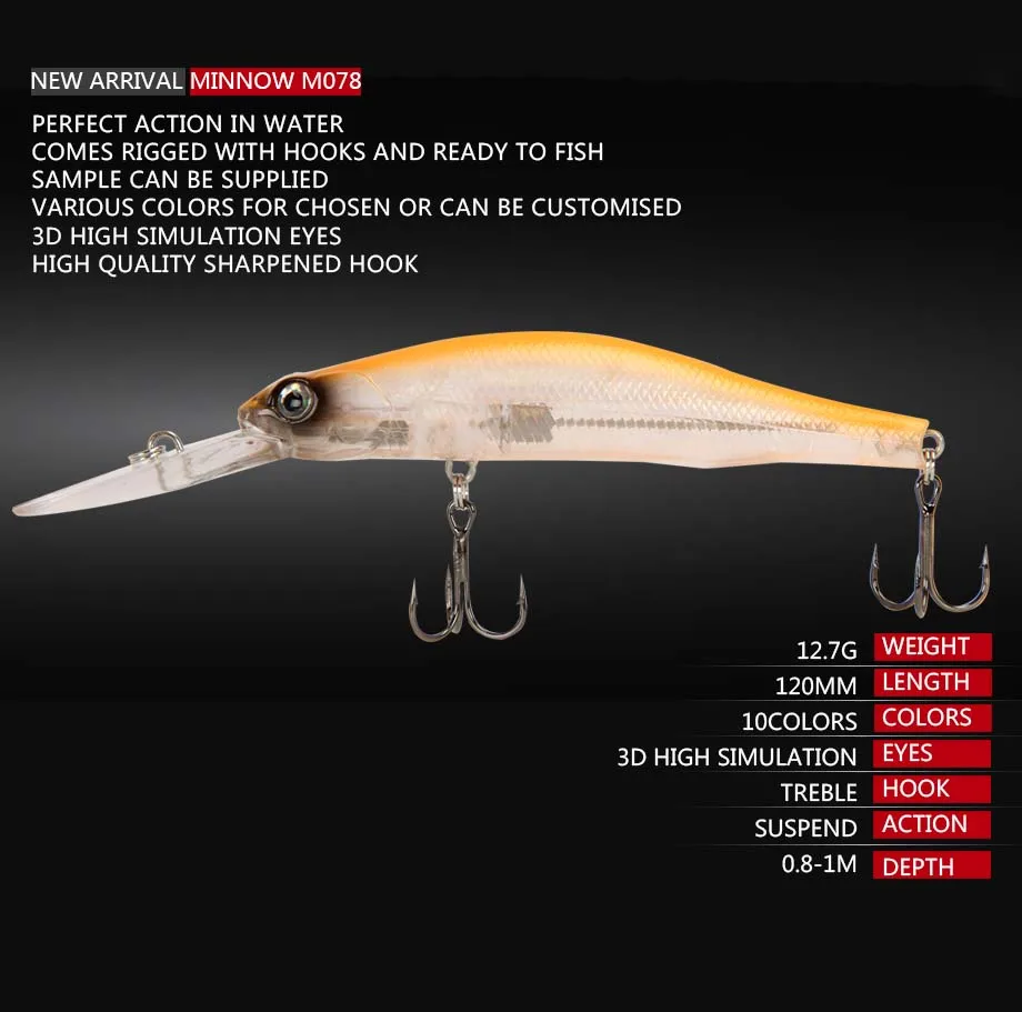 120 мм 13 г искусственная приманка для рыбы рыболовные снасти Walk Fish