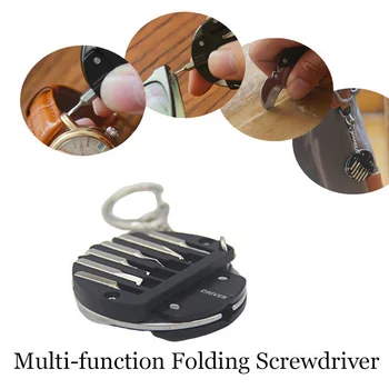 

Free Shipping Folding Portable Knives Cutter Screwdriver Sets Survival Camping Keychain Repair Hand Tools Allen Key Ringtool