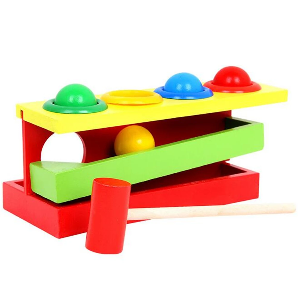 Деревянные подходящие цвета Монтессори, складные ручные ударные шарики, коробка, игрушка для родителей и детей, интерактивные игрушки, Обучающие Развивающие игрушки для малышей