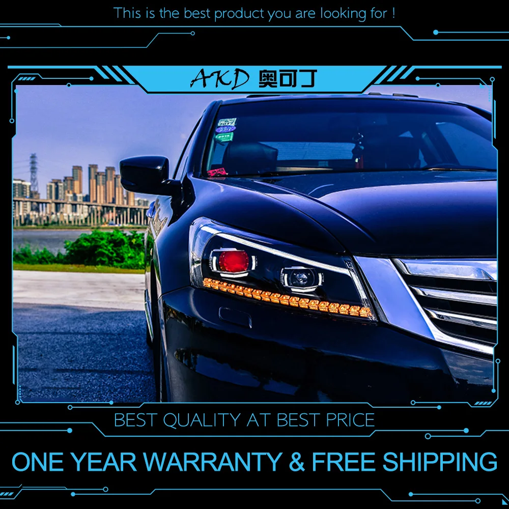 AKD тюнинг автомобильных фар для Honda Accord G8 2008 2013 светодиодные фары DRL ходовые огни Bi