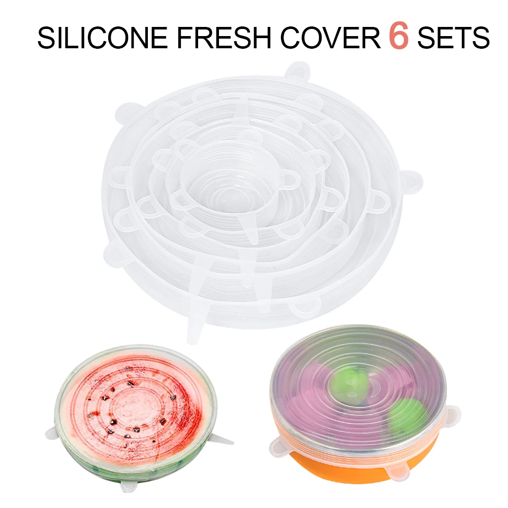 Силиконовая крышка 6 шт./компл. сохраняющие свежесть силиконовые растягивающиеся