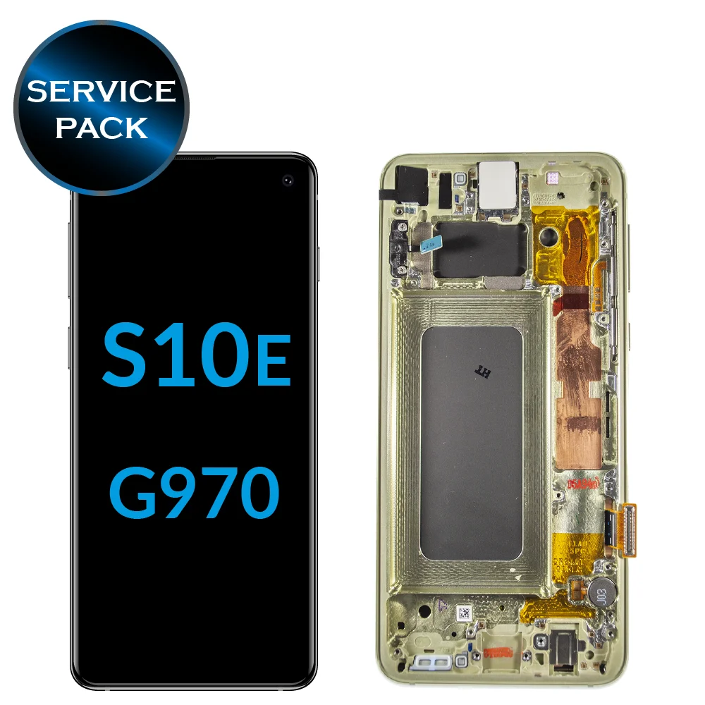 Супер Amoled ЖК-дисплей для samsung Galaxy S10e G970F G970U G970W ЖК-экран Pantalla протестированный - Цвет: With frame Yellow