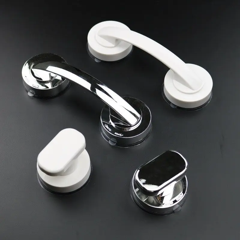 No Drilling Shower Handle Offers Safe Grip With Suction Cup For Safety