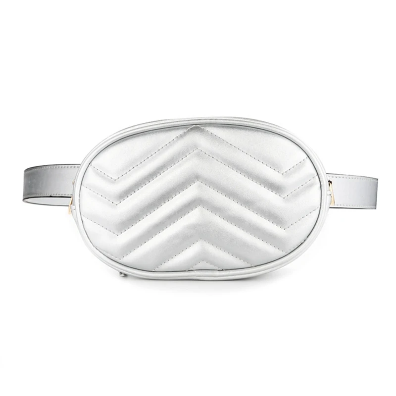 silver Модная простая поясная сумка, Женская Мини поясная сумка, фирменный дизайн, сумка, женская красная мини поясная сумка, сумки с карманами, Bolsos Mujer - Цвет: silver