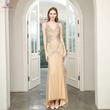 DressbLee очаровательное Русалка платье для выпускного Дубай Стиль длинное платье выпускного вечера полный кристалл жемчуг бисером строгое вечернее платье vestido-de-festa