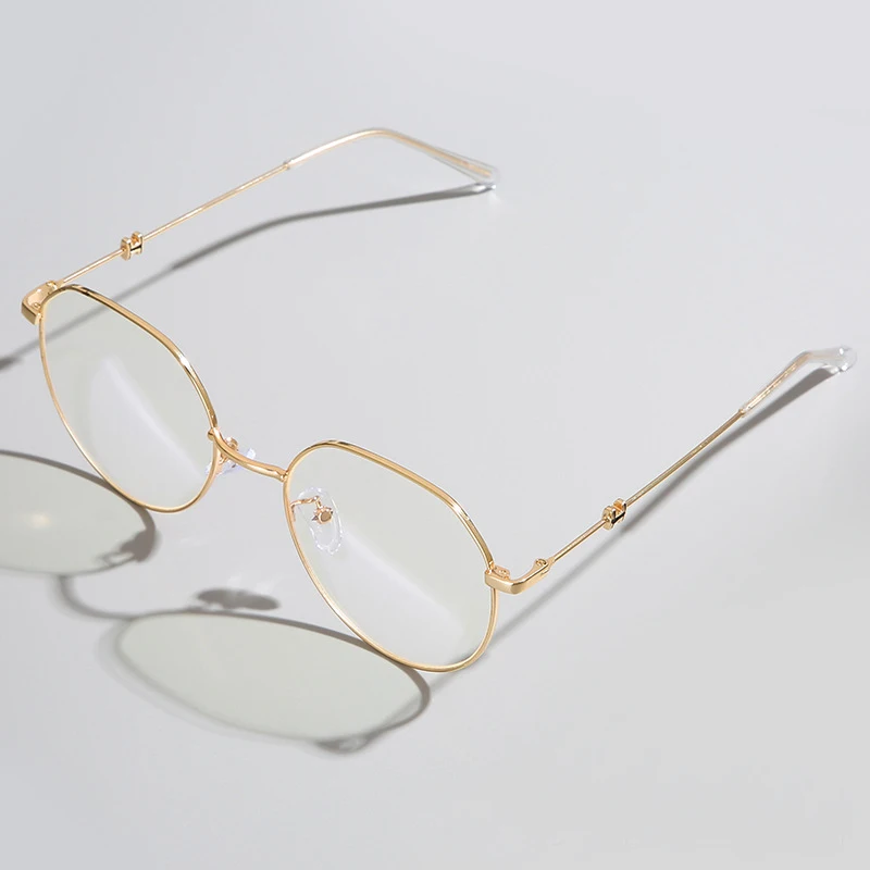 UVLAIK Буква H анти-синие мужские и женские ретро оптические очки оправа роскошный бренд дизайн высокие прозрачные линзы бизнес рабочие очки - Цвет оправы: Золотой
