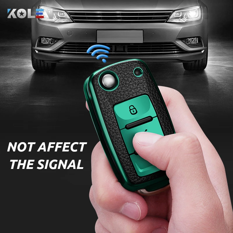 Leather+TPU Car Remote Key Cover Case Fob Volkswagen VW Bora Polo Tiguan Jetta Passat B5 B6 B7 Golf Beetle Skoda Octavia key case cover key case