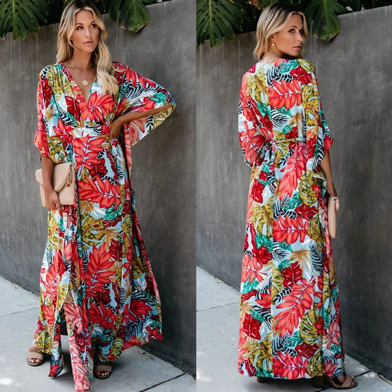 

Women's Swimsuit Pareo Tunic Beach Swim Suits Swimwear Cover Ups Dress Outings 2019 Europeans Cotton Big Skirt Robes Belt Female