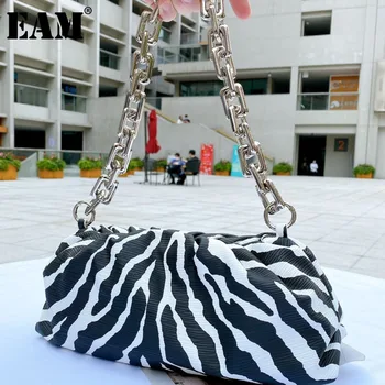 

[EAM] Zebra Pattern Shoulder Bags For Women 2020 Autumn New Elegant High Capacity Handbag Female Fashion High Quality Bag HO153