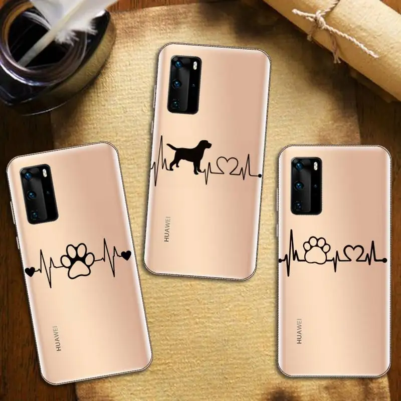 Heartbeat Chart Dog Paw Phone Case Transparent for Huawei honor nova c x 7 8 3 4 9 65g se v t play pro lite | Мобильные телефоны и