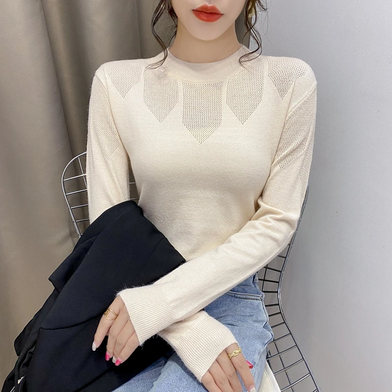 

216762, 1 row 6 】 to film the pure color on the hollow out [1038] 39 round collar knitting render unlined upper garment