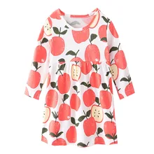 Little Maven/Детские платья с яблоком; Одежда для девочек с длинными рукавами; хлопковая детская одежда на осень и весну; модный детский костюм; платье