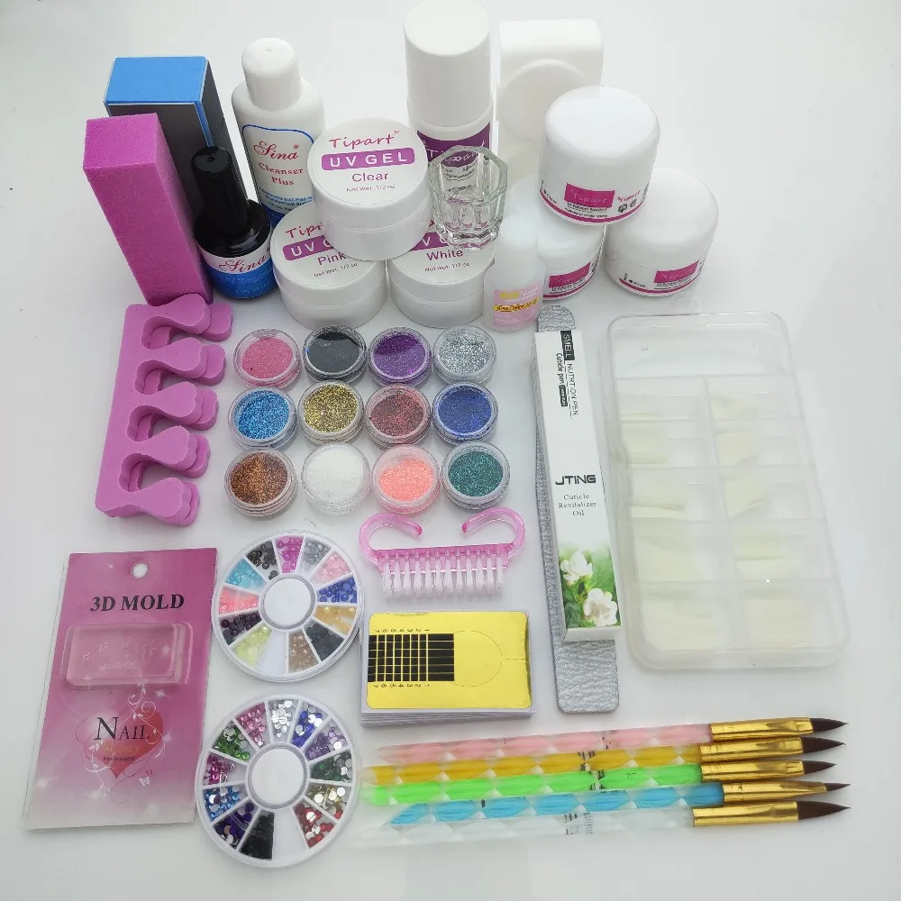 kit de unhas de acrílico manicure pedicure ferramentas conjunto prego uv gel ferramentas da arte do prego acrílico pó manicure ferramentas conjunto kits