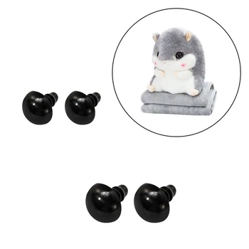 

MIUSIE 200 Pairs/Bag Black Plastic Glass Eyes 5/6/8/10/12mm Needle Felting Teddy Bears Dolls Animals Crafts Dolls Accessories