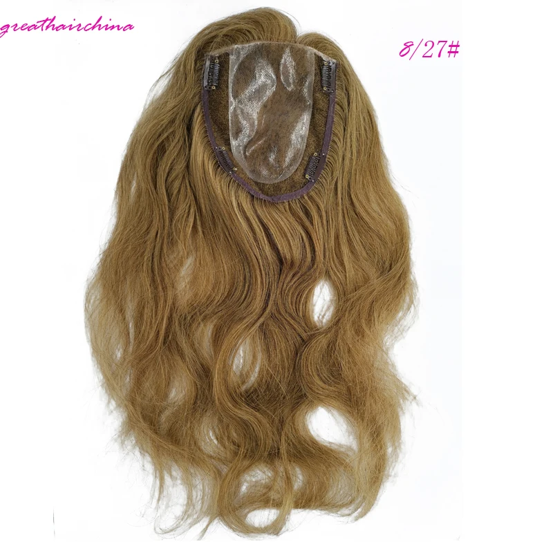 18inch 8T27 Color 1 шт., 5X6 дюймов, европейские волосы на застежке, прямые человеческие волосы на шнуровке с кружевом и полиуретановыми накладными волосами remy, различные цвета на выбор - Парик Цвет: 18inch 8T27 Color