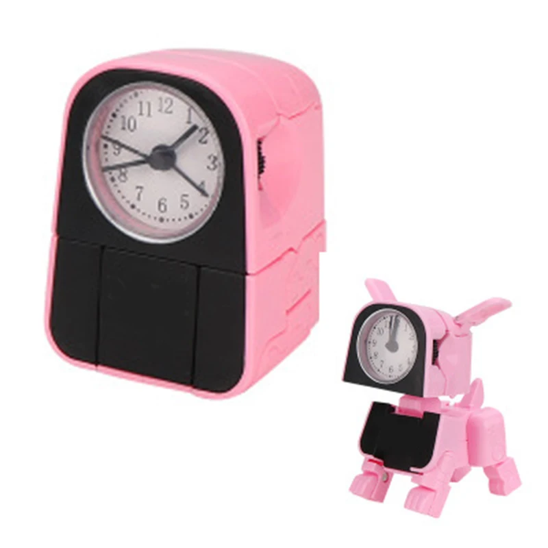 Cartoon Deformation Machine Dog Alarm Clock Cute Transform Toy for Kids Non-Ticking E2S | Дом и сад