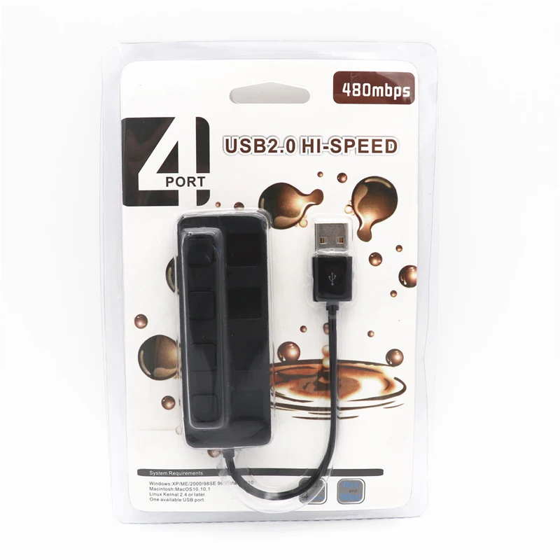 VIPATEY 480 Мбит/с 4-портовый USB HUB pcb с индивидуальным Вкл/Выкл кнопка Светодиодный свет Совместимость WIN7/WIN8/WIN10/IOS/Другое устройств