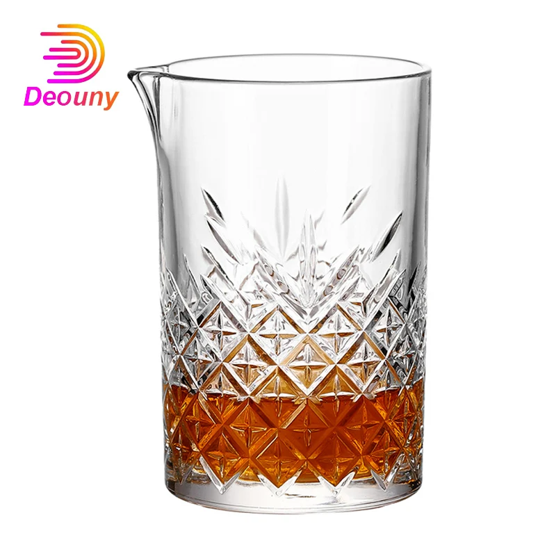 

DEOUNY Engraved Cocktail Mixing Glass For The Bartender Creative Crystal Wine Cup Bar Tools 700ML 500ML