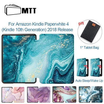 

MTT Marble Case for Amazon Kindle Paperwhite 4 10th Generation 2018 Slim PU Leather Flip Stand Cover Smart Protective funda