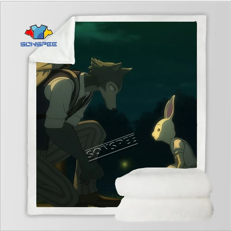 Диван, постельные принадлежности, хит, аниме, BEASTARS, Узорчатое, для офиса, Harajuku, для взрослых и детей, мягкое шерстяное одеяло, покрывало, одеяло для путешествий, одеяло для автомобиля