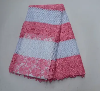 

Milk Silk African Lace Fabric For Wedding Dress 5Yards Water Soluble Hollow Out Embroidered French Tull Lace Fabric