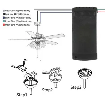 

Wireless Remote Control 220V Intelligent Switch Adjusted Universal Ceiling Fan Light Remote Control three speed controller