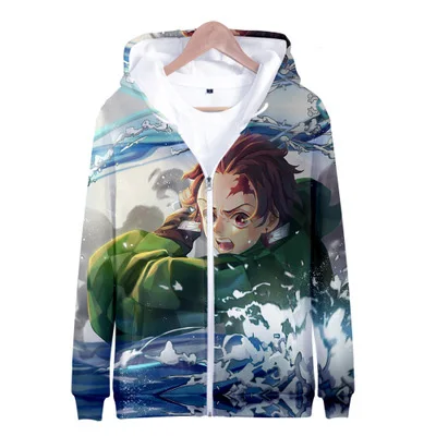 Jackets Demon Slayer: Kimetsu no Yaiba hoodie Cardigan Sweatshirts 3D Print Men's Zipper coat Anime Harajuku Baseball uniform - Цвет: 15