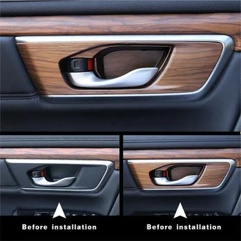 

Grain Interior Door Bowl Panel Cover set Plastic 4cps/Set Peach Wood Trim Stylish