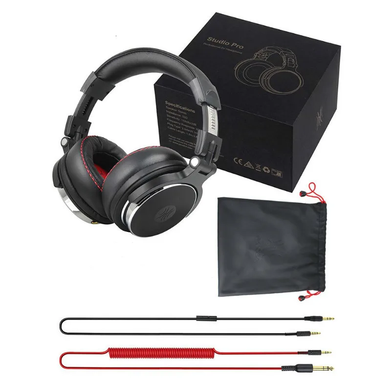 Pro Black Профессиональные студийные динамические стерео DJ наушники с микрофоном HIFI проводной мониторинг - Color: Pro Black