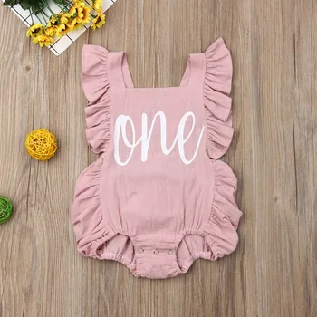 

2020 Cute New Fashion Infant Baby Girls Bodysuit 1st Birthday Playsuit Clothes Outfit Summer Jumpsuit Baby Cotton Outfits 0-24M