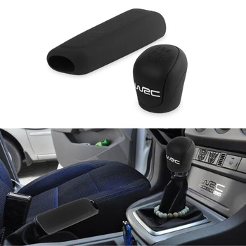 

Vingtank 2Pcs Car Gear Shift Knob Hand Brake Covers for 9-13 Ford Focus Manual Silicone Car Gear Cover Car Shift Knob Soft Cover