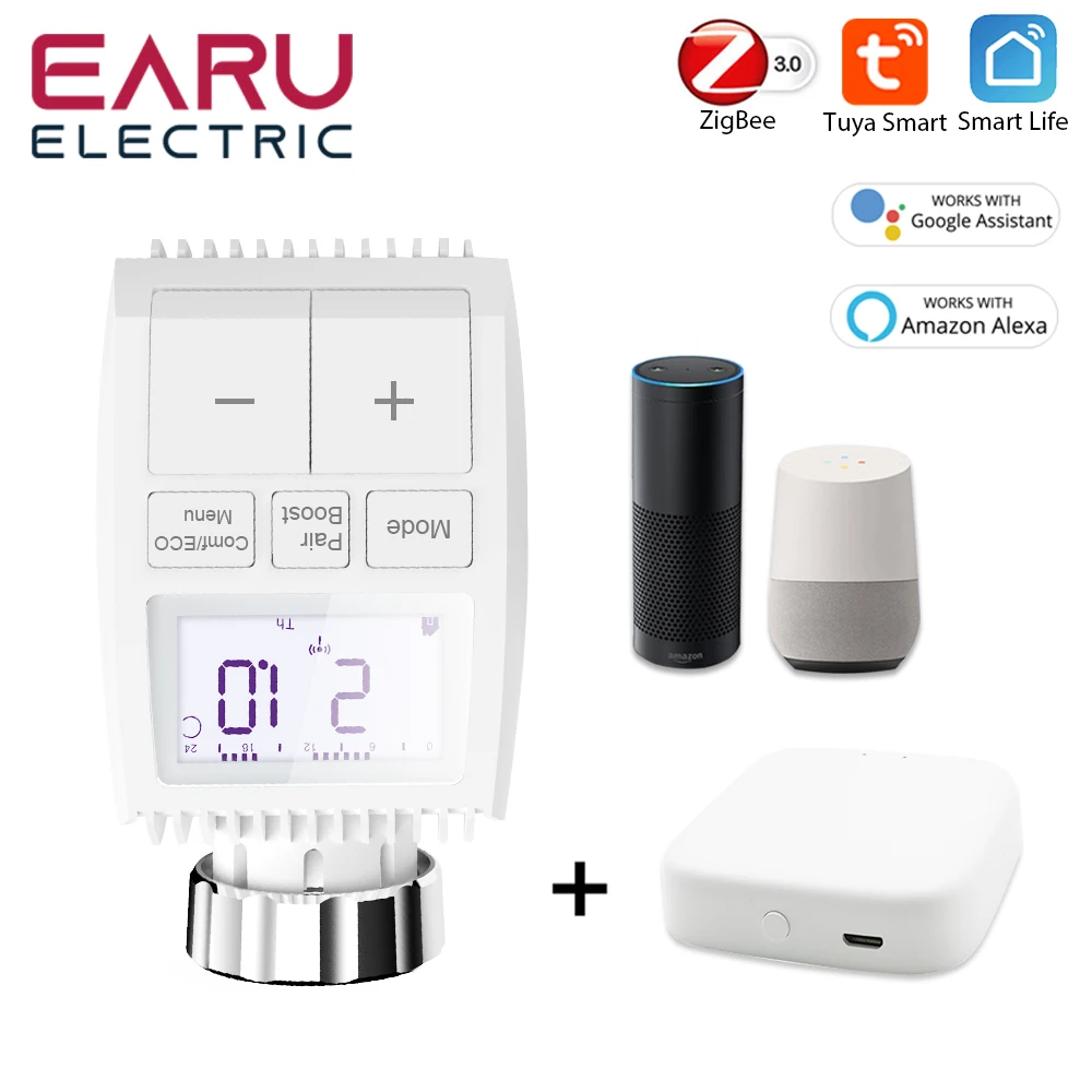 Привод радиатора Tuya Smart ZigBee программируемый термостатический клапан с