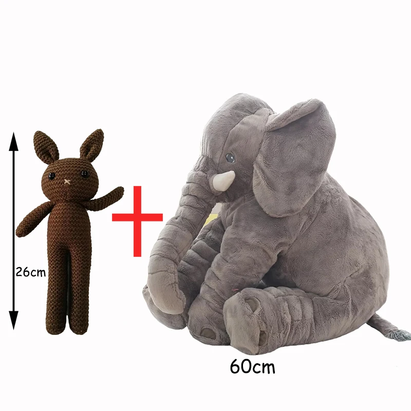 grey elephant brown 1 шт. 60 см слон и 1 шт. кролик или погремушки - Цвет: grey elephant brown